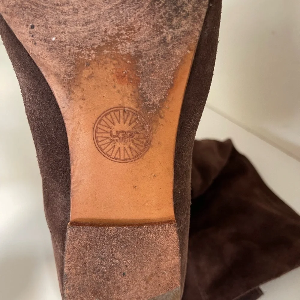 UGG Australia Women's 1948 Highkoo Slouchy Boots Brown Suede Leather tending